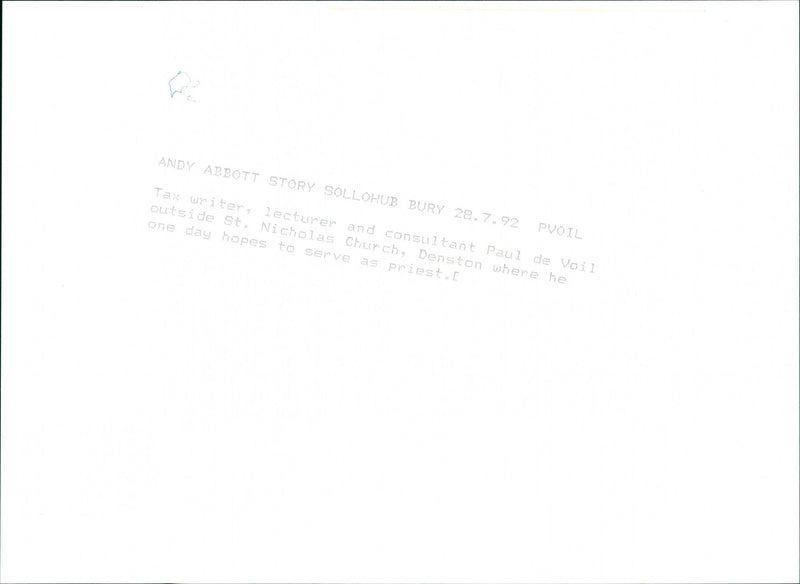 1992 PAUL WRITER - Vintage Photograph