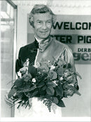 Lester Diggot with bouquet in hand - Vintage Photograph