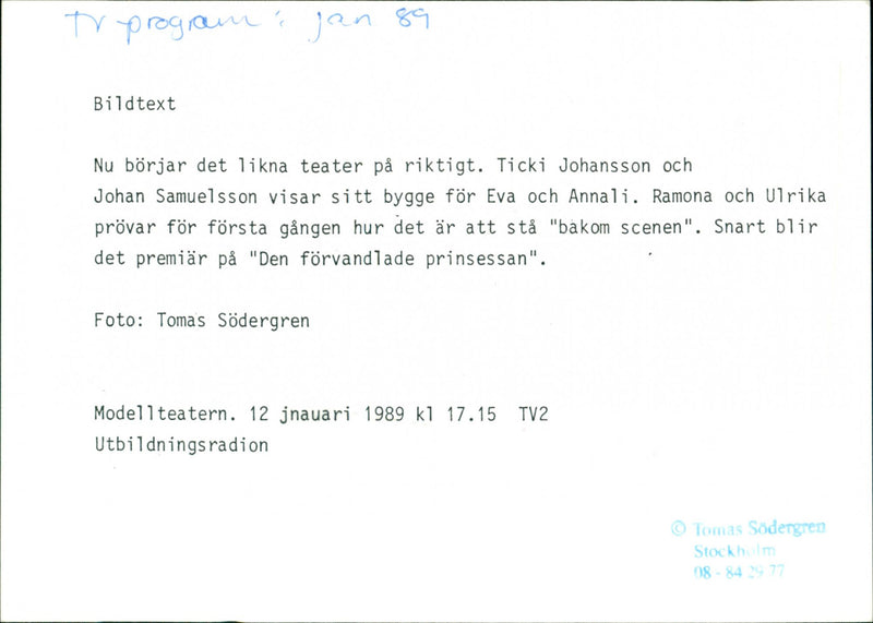 TV Show: The Model Theater - Vintage Photograph