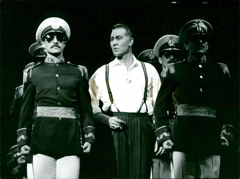 Juan Peron is played by Bobb Alton in the Broadway musical "Evita" at GÃ¶ta Lejon - Vintage Photograph