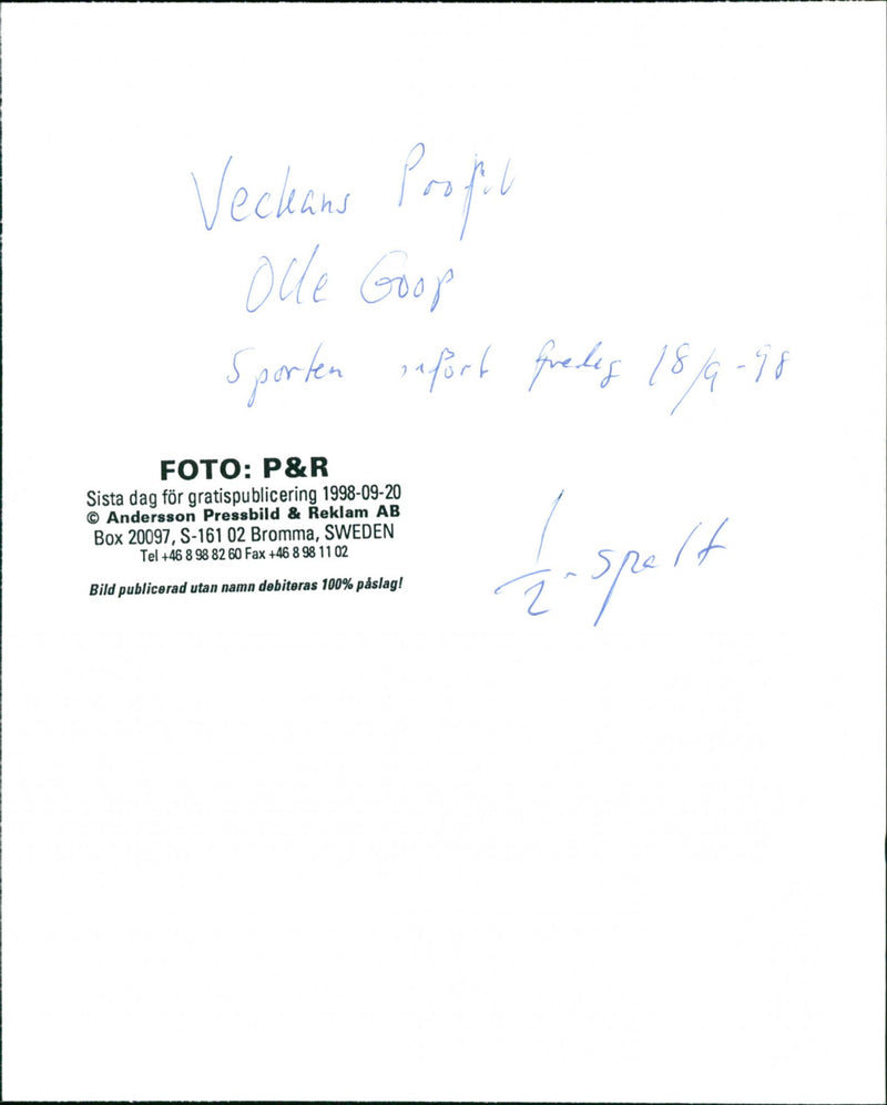 Olle Goop - Vintage Photograph