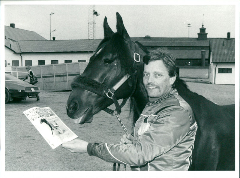 Karl-Erik Nilsson and the horse Pamir Brodde - Vintage Photograph