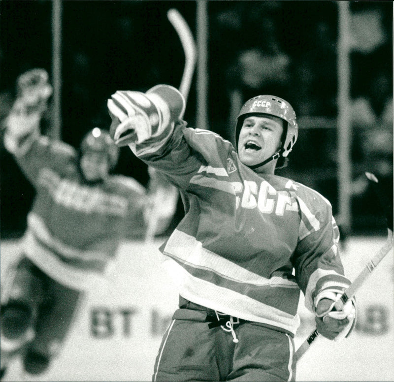 Viacheslav Fetisov, Ice hockey player - Vintage Photograph