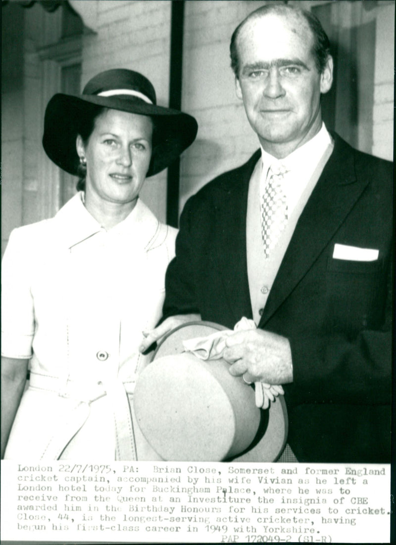 Brian Close and his wife Vivian - Vintage Photograph