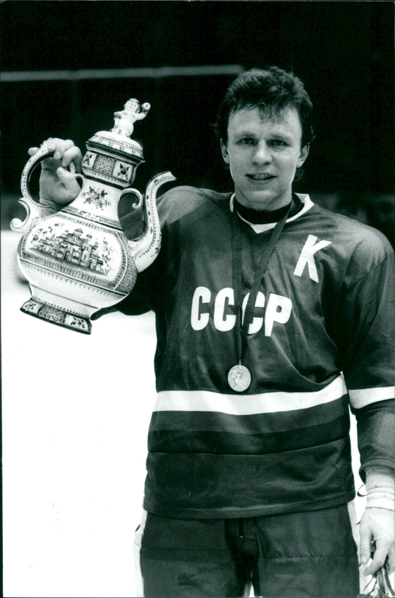 Viacheslav Fetisov, Ice hockey player - Vintage Photograph