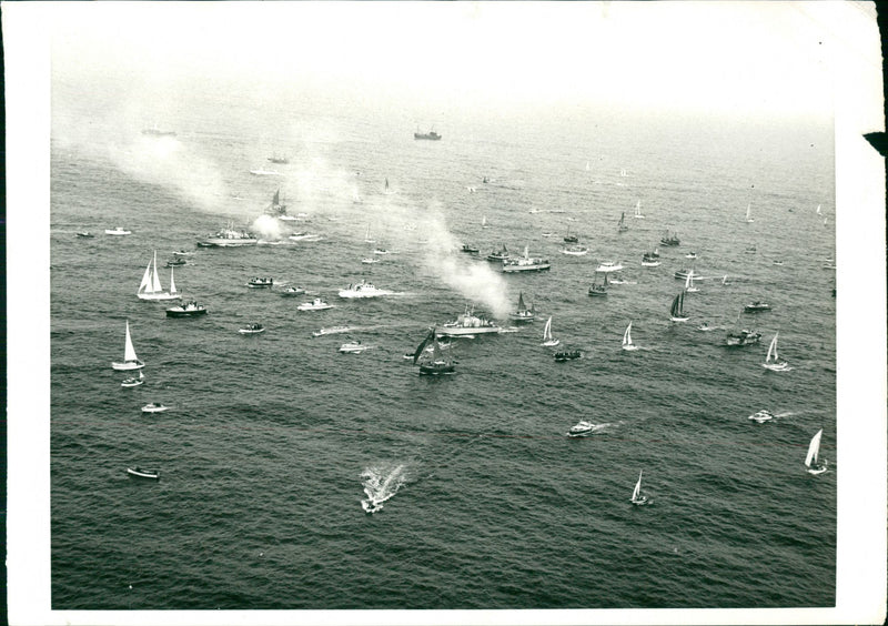 Sir Francis Chichester's Gipsy Moth IV leads the way - Vintage Photograph