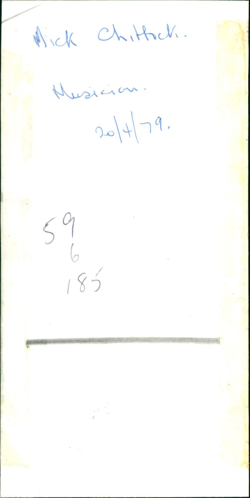 MUSICIAN MICK - Vintage Photograph