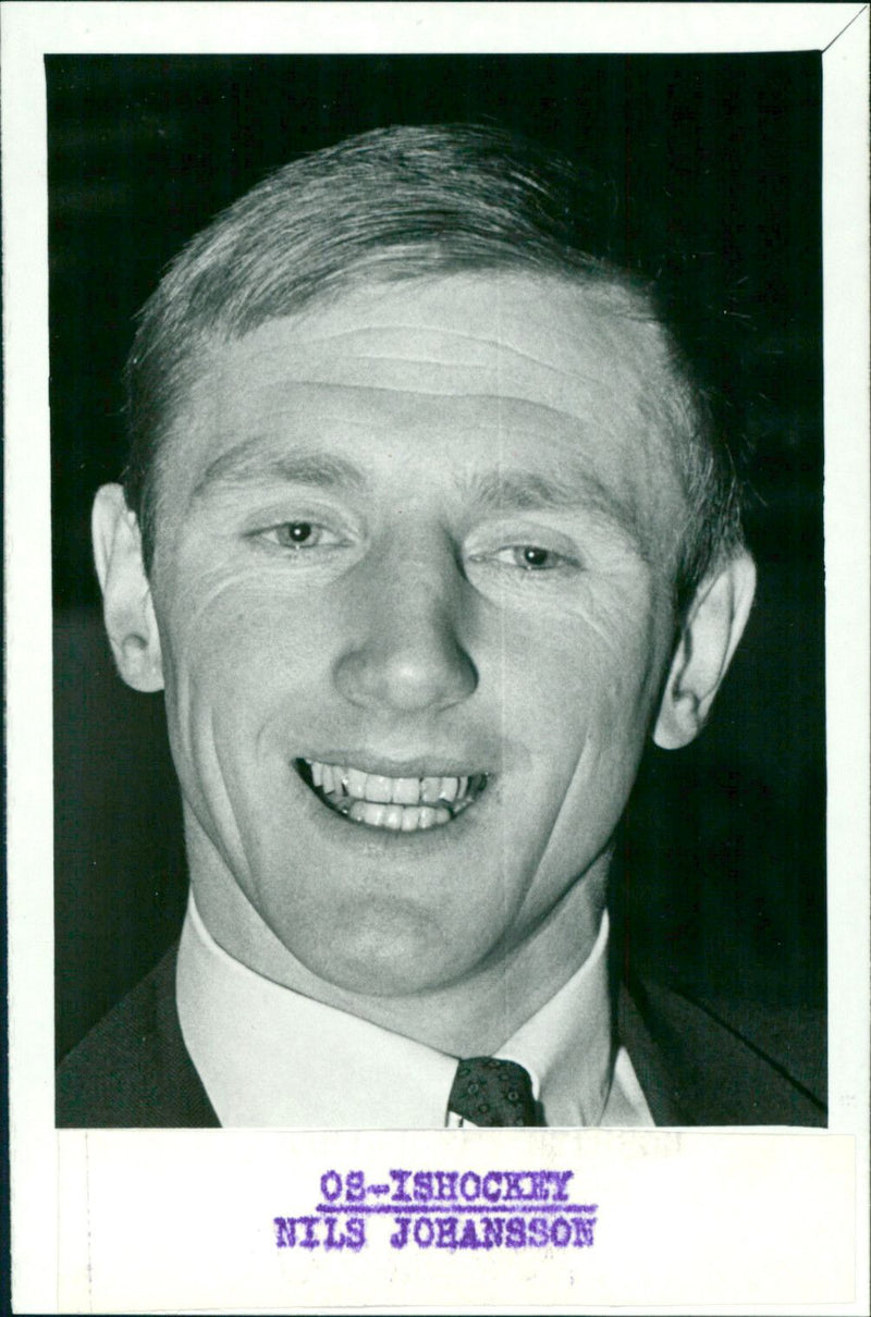 ICE HOCKEY NILS JOHANSSON - Vintage Photograph