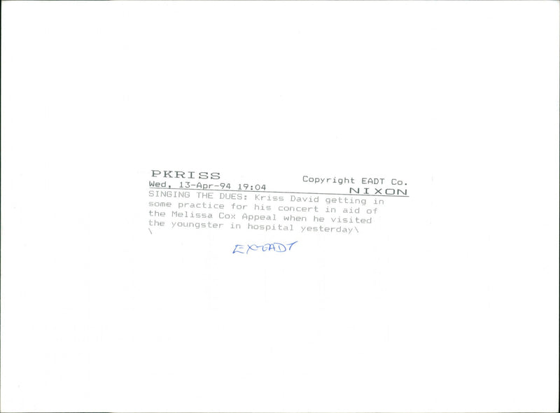 DAVID CONCERT - Vintage Photograph