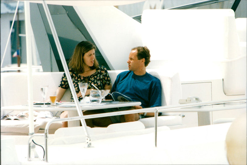 Gerhard Berger with wife on their Yacht - Vintage Photograph