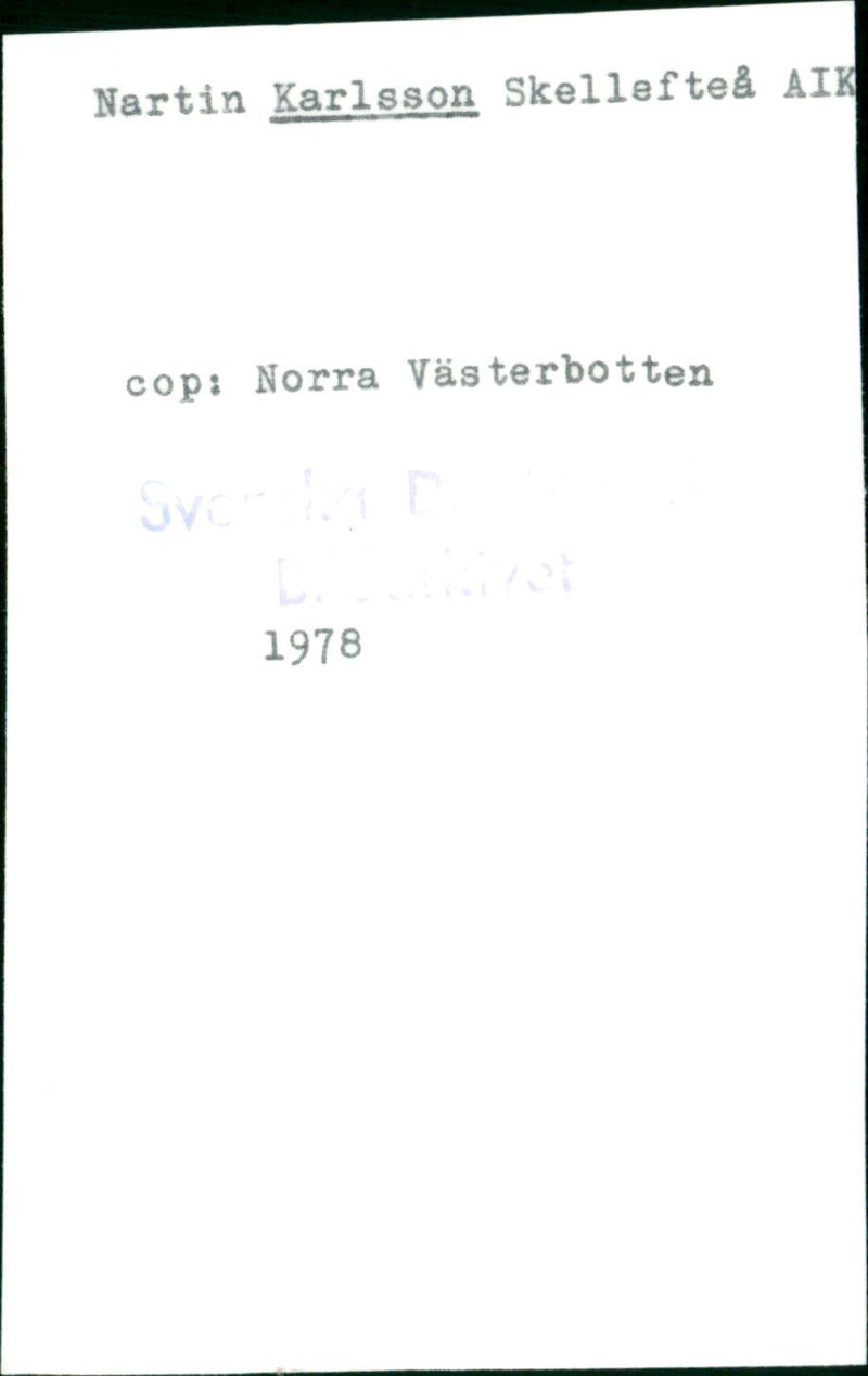 Martin Karlsson. - Vintage Photograph