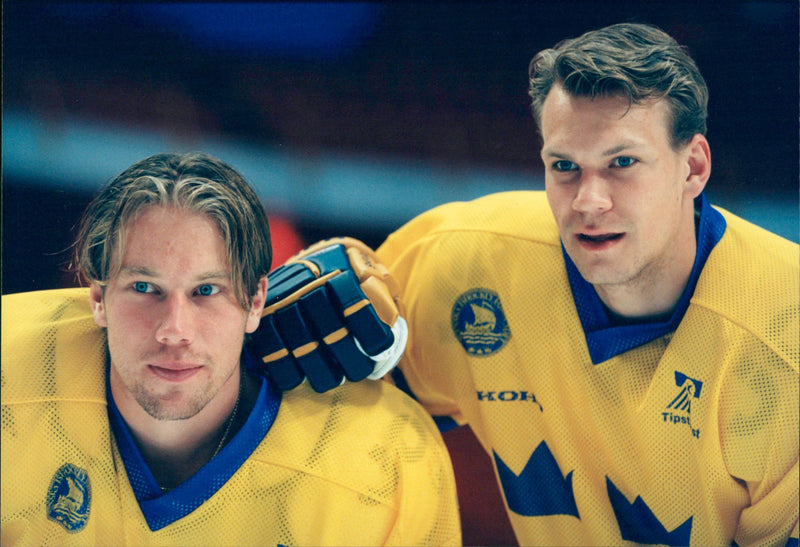 Peter Forsberg and Niklas LidstrÃ¶m - Vintage Photograph