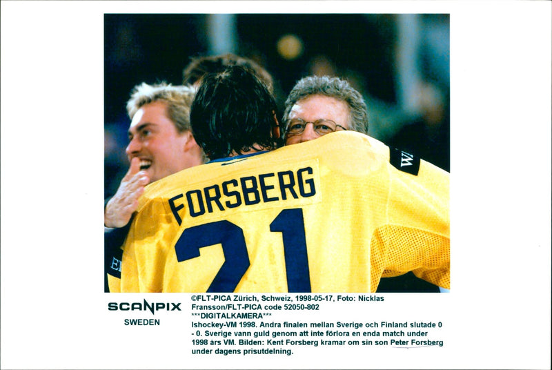 Peter Forsberg & dad Kent - Vintage Photograph