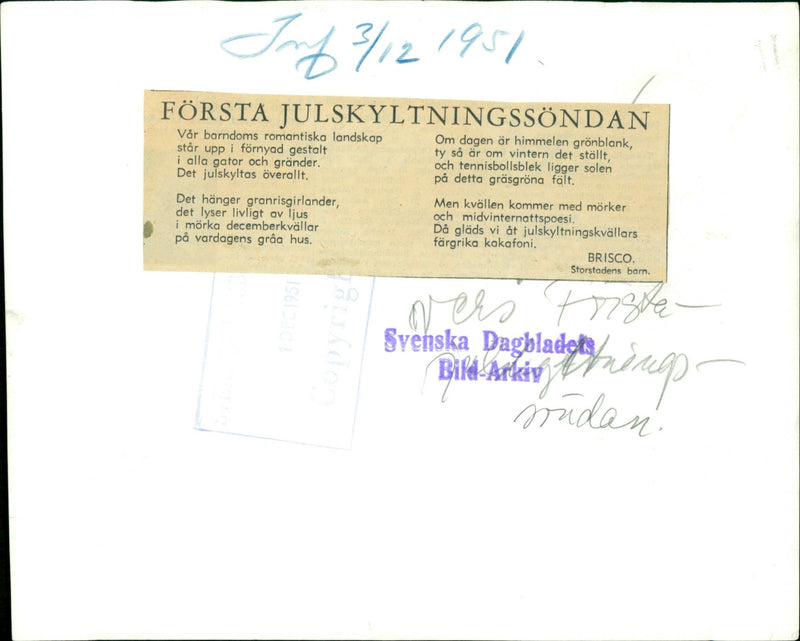 1951 ELIS MARTHEN KAFE VARDAGS BUT LIGHT ROMANTIC STANDS LANDSCAPE EVERYTHIN - Vintage Photograph