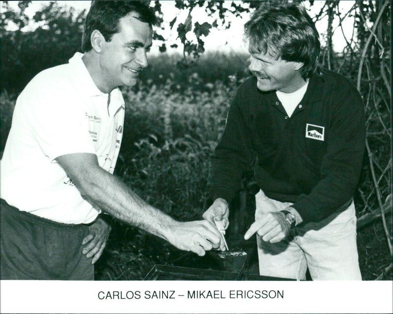 Mikael Ericsson and Carlos Sainz, Race Car Driver - Vintage Photograph