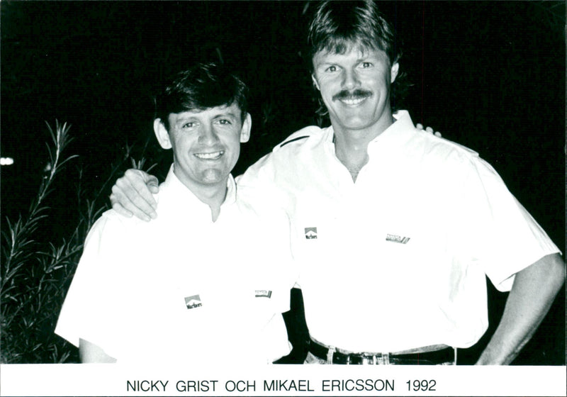 Mikael Ericsson and Nicky Grist, Race Car Driver - Vintage Photograph