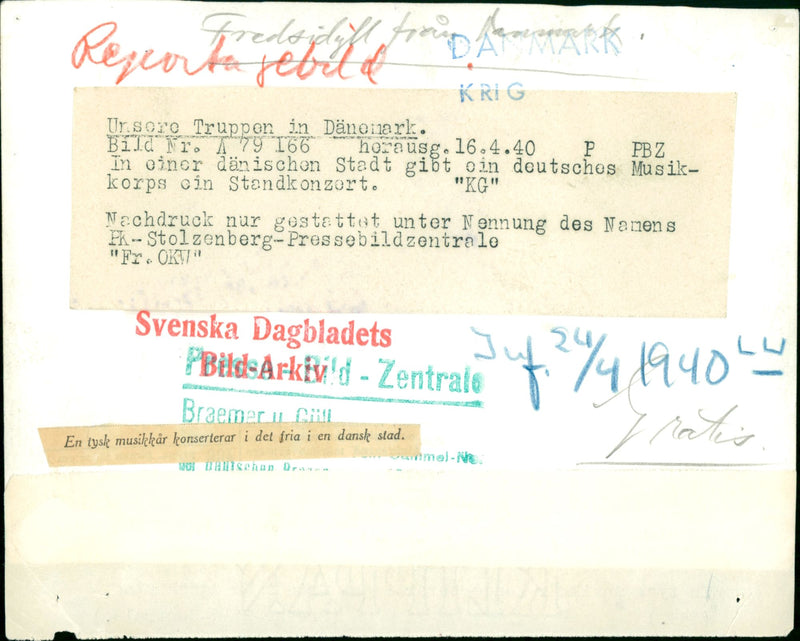 German music concert with German music band - Vintage Photograph