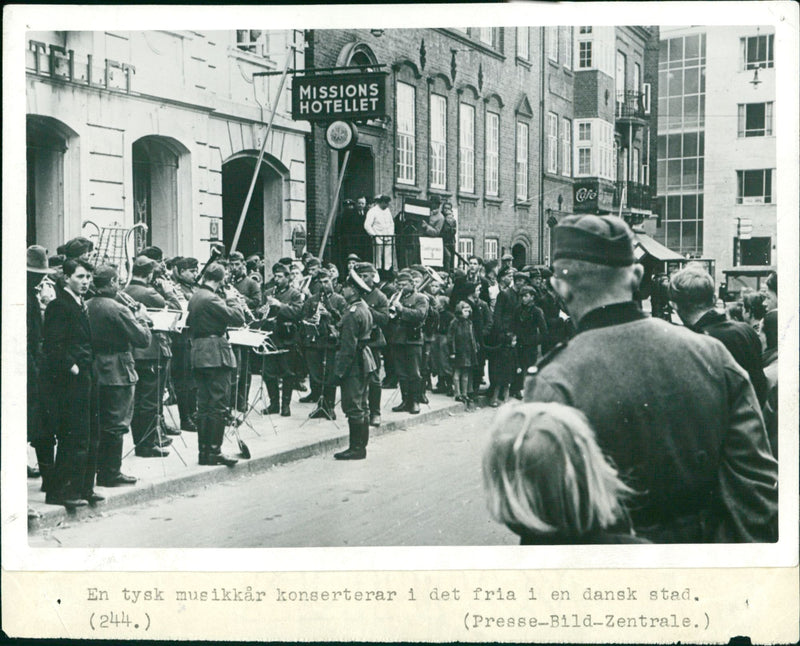 German music concert with German music band - Vintage Photograph