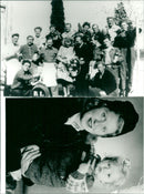 Program: Window to the Nordic countries: The war brethren. Picture 1: Eva Hartman with her son Klas. Picture 2: Pauline and Eric Flämig wedding picture - Vintage Photograph