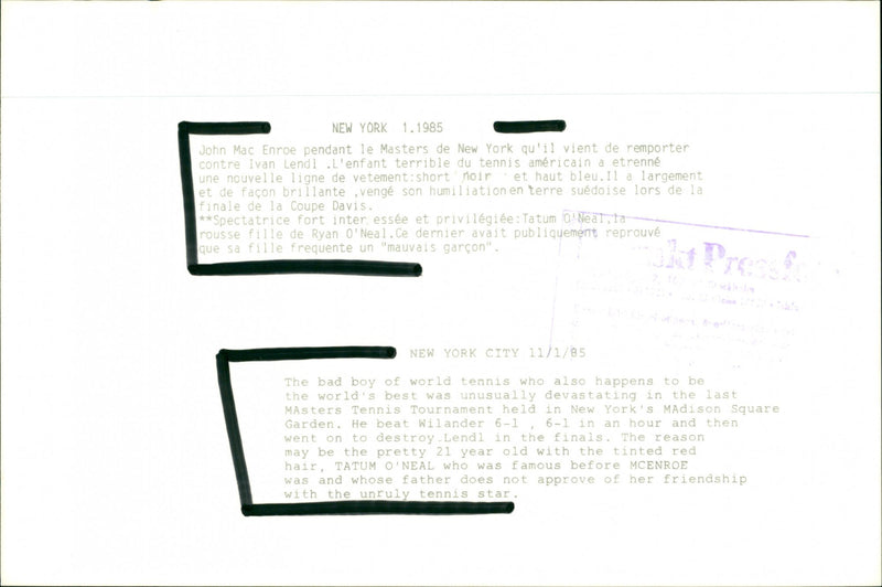 John McEnroe, Tennis Player - Vintage Photograph