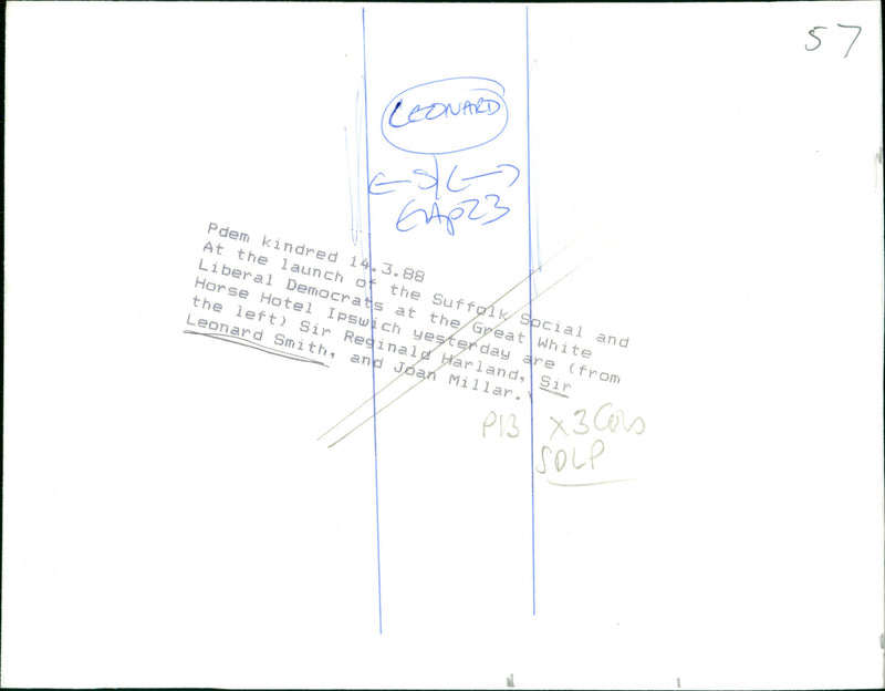 Leonard Smith, Reginald Harland and Jóan Millar - Vintage Photograph