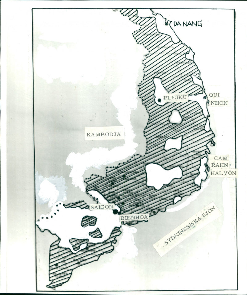 Map of South China Sea - Vintage Photograph