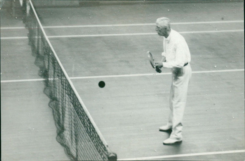 King Gustaf V on the tennis court - Vintage Photograph