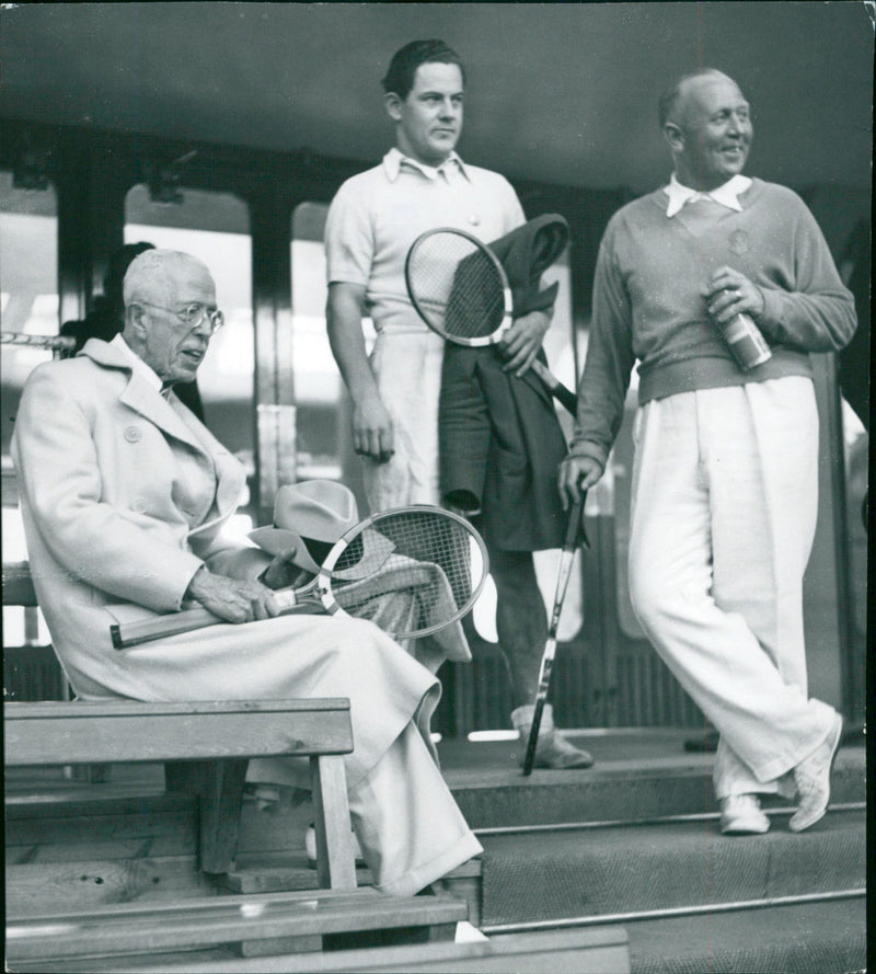 King Gustaf V plays tennis at Easter - Vintage Photograph