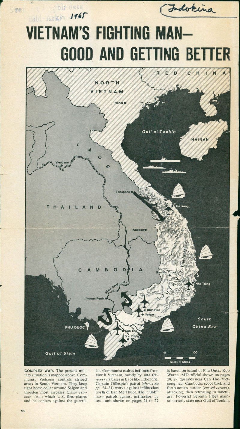 Map, Vietnam War - Vintage Photograph