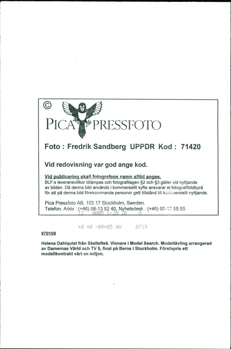 Profession "Men's Boots Model, Helena Dahlquist - Vintage Photograph