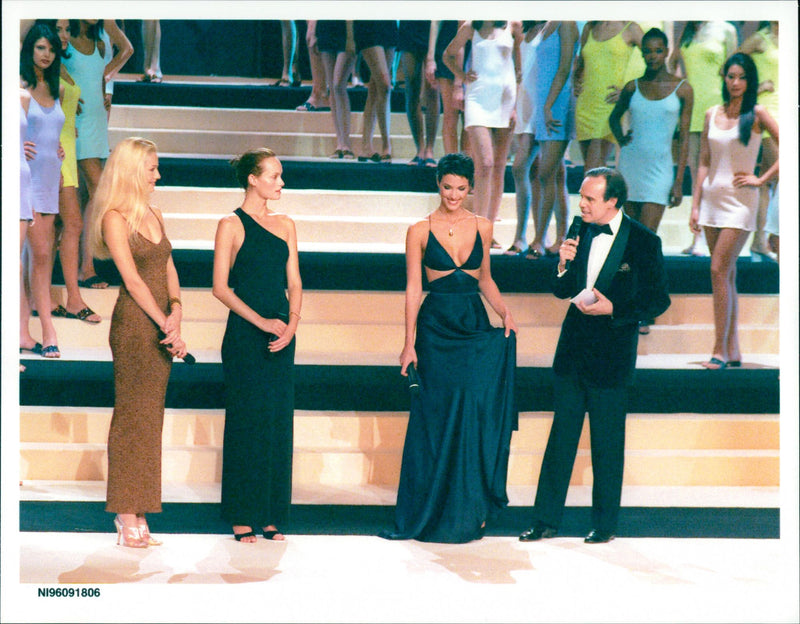 Model, Karen Mulder, Amber Valletta, and Linda Hardy - Vintage Photograph