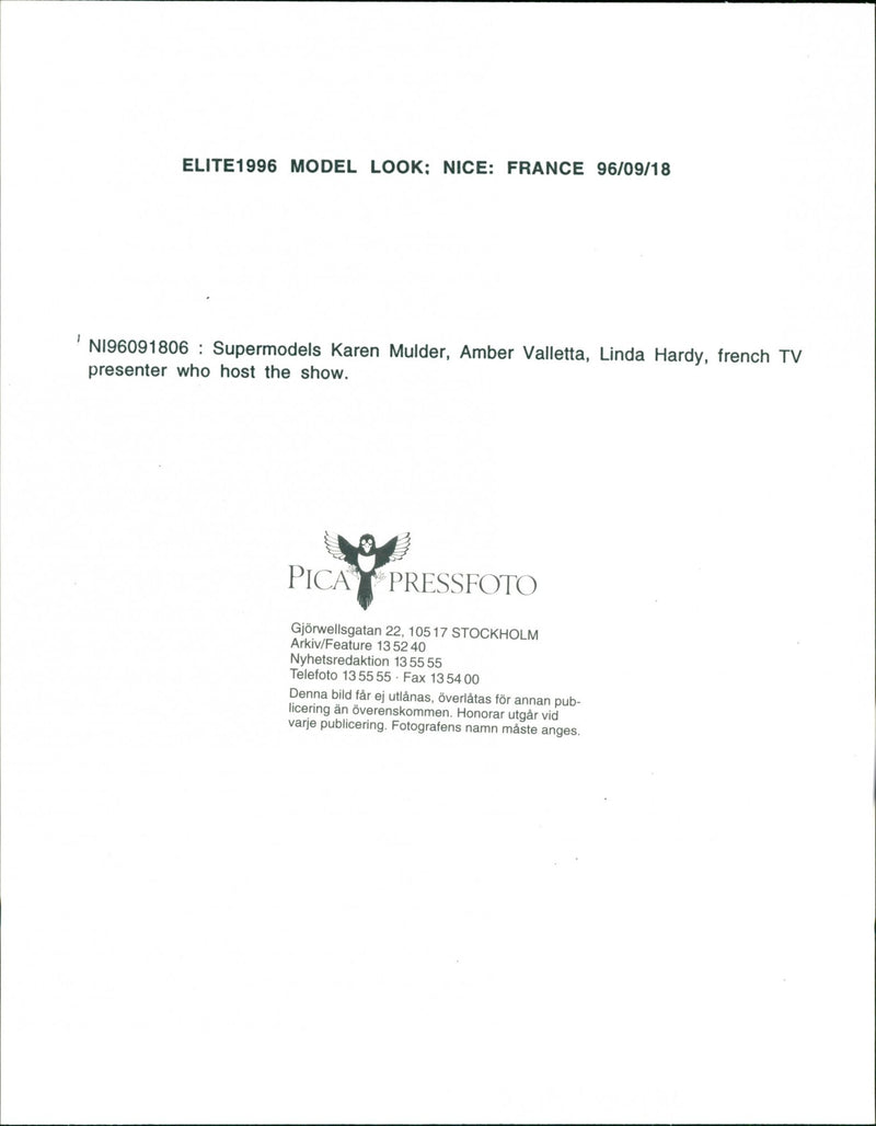 Model, Karen Mulder, Amber Valletta, and Linda Hardy - Vintage Photograph