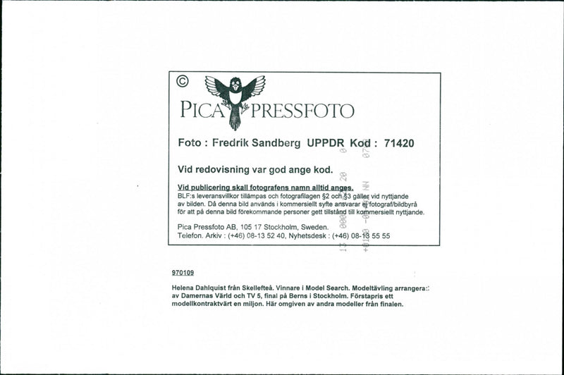 Profession "Men's Boots Model, Helena Dahlquist - Vintage Photograph