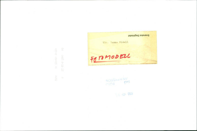 Model, Hannah Widell - Vintage Photograph