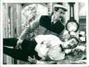 John Cleese as Basil Fawlty carries on Manuel played by Andrew Sachs in "Pang in the Building" - Vintage Photograph