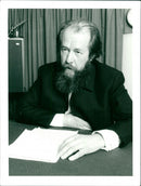 Aleksandr Solzhenitsyn gives his views on BBC Radio 3 - Vintage Photograph