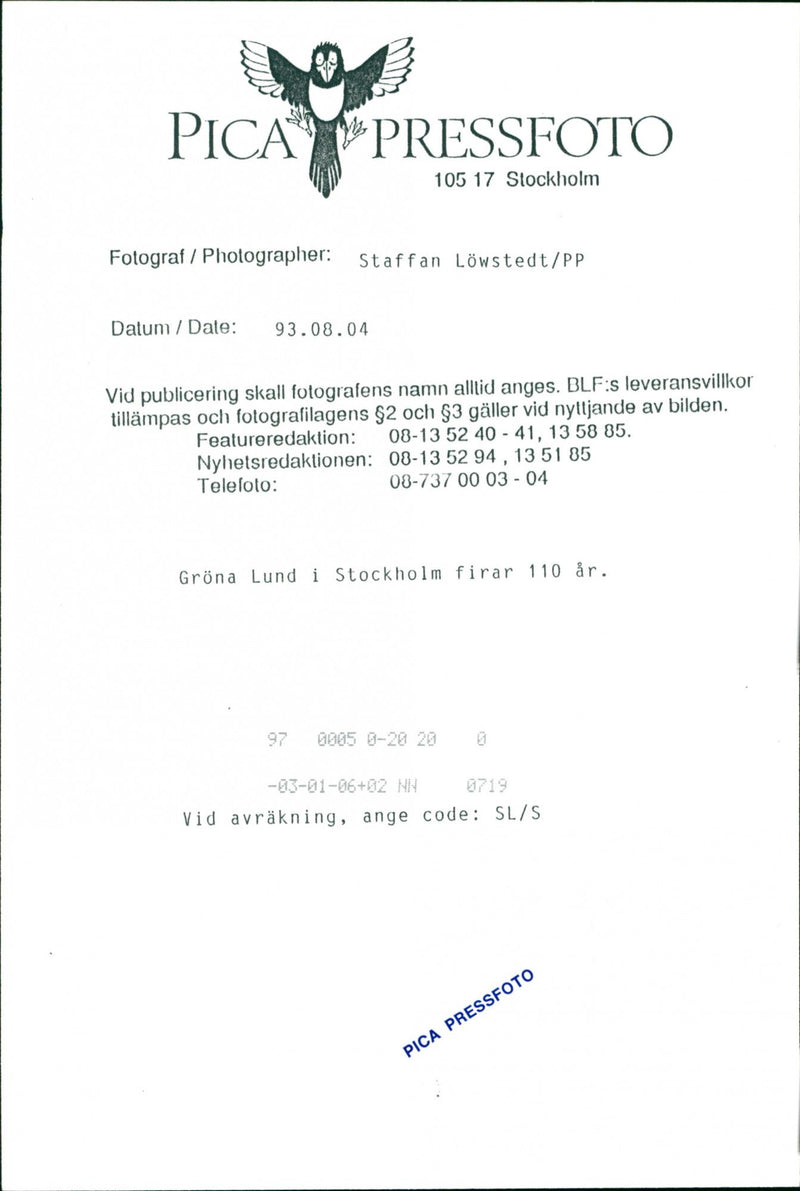 GRONA LUND DESK IMAGE ACTION DELIVERY BLFS CODE AND ARE - Vintage Photograph