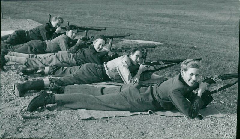 The team shooting team practices - Vintage Photograph