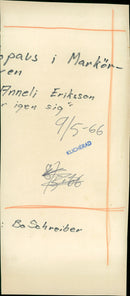 MARKON BEBE ERIKSSON CLICHERAD RIGGER BREAK AN INNEL SIG WRITER - Vintage Photograph