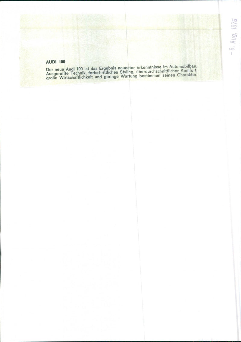 Audi 100 - Vintage Photograph