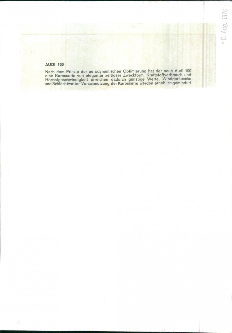 Audi 100 - Vintage Photograph