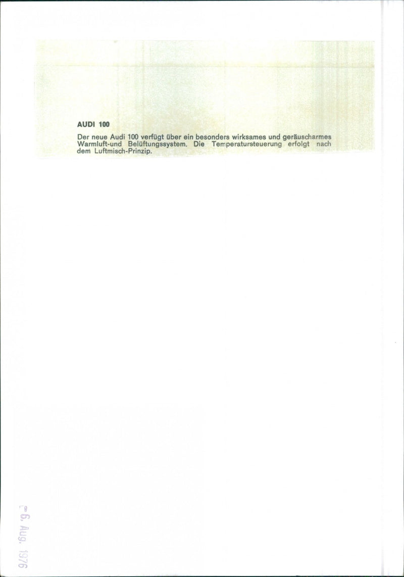 Audi 100 - Vintage Photograph