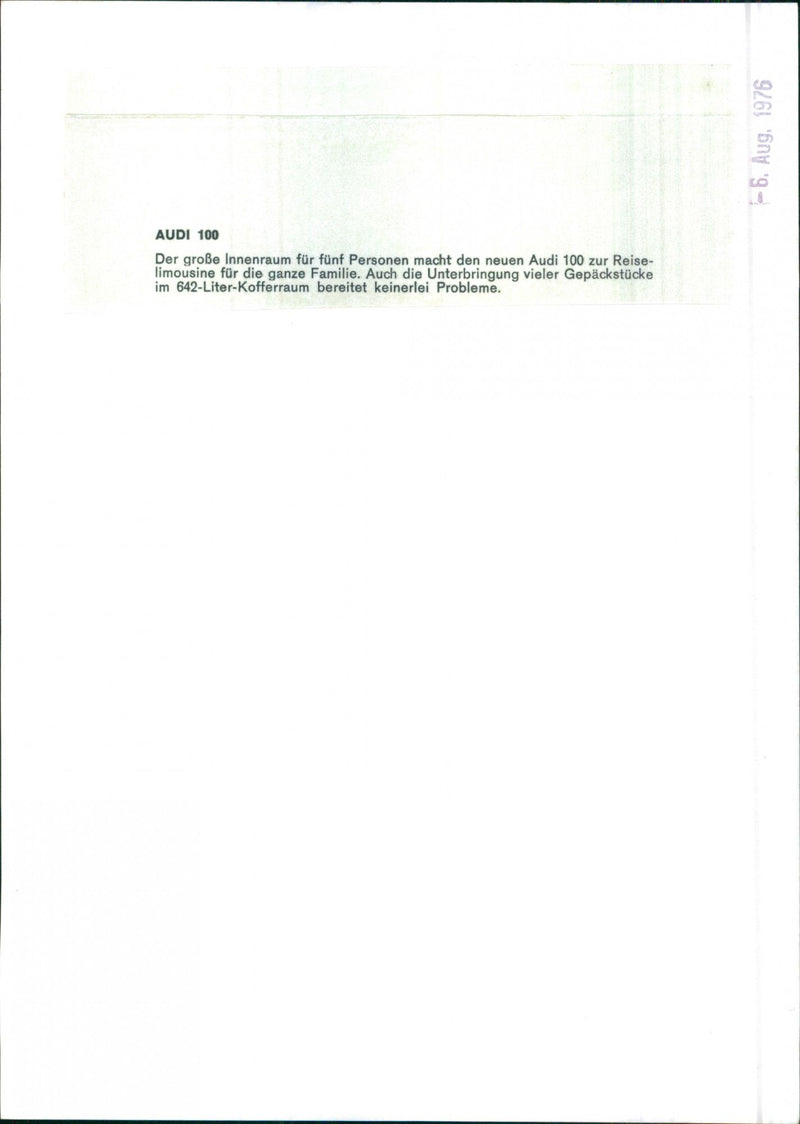 Audi 100 - Vintage Photograph