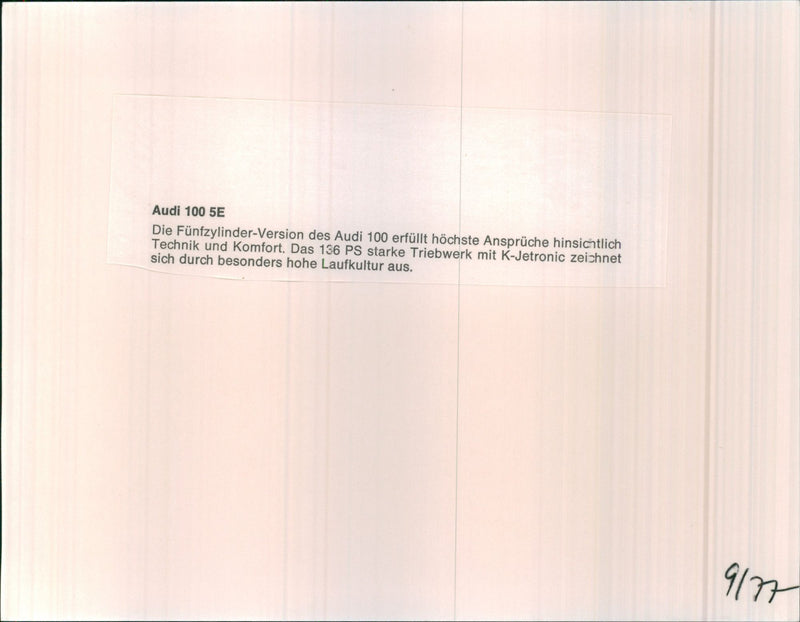 Audi 100 5E - Vintage Photograph