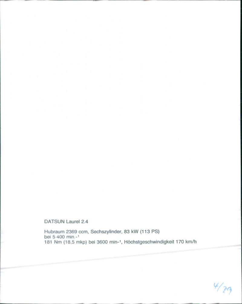 Datsun Laurel 2.4, 1979 - Vintage Photograph