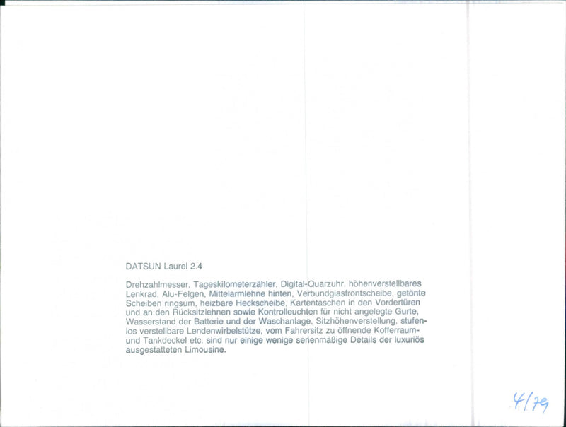 Datsun Laurel 2.4, 1979 - Vintage Photograph