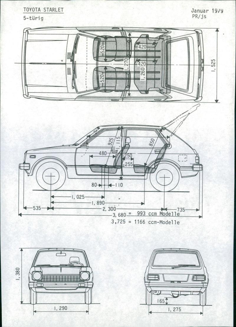 Toyota Starlet Combi. - Vintage Photograph