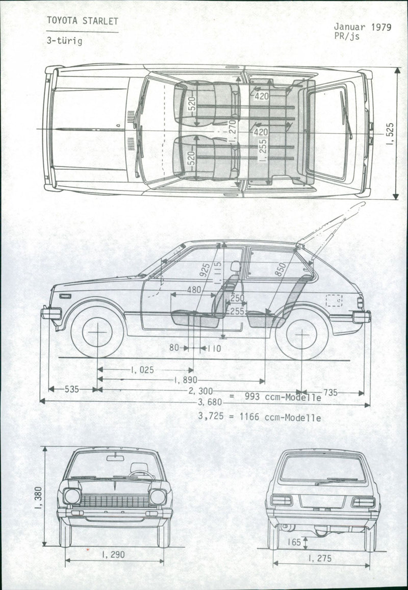 Toyota Starlet Combi. - Vintage Photograph