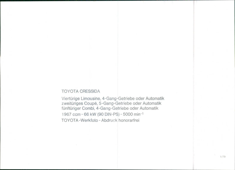 Toyota Cressida. - Vintage Photograph