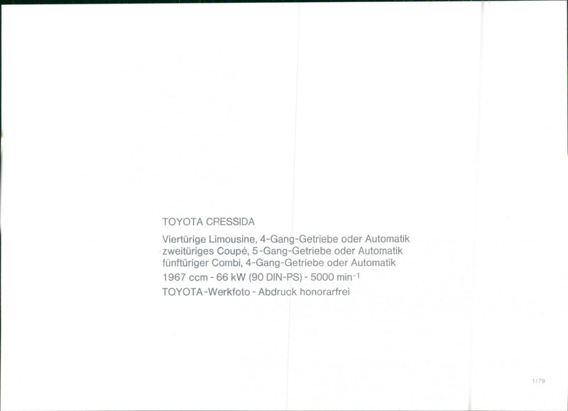 Toyota Cressida. - Vintage Photograph